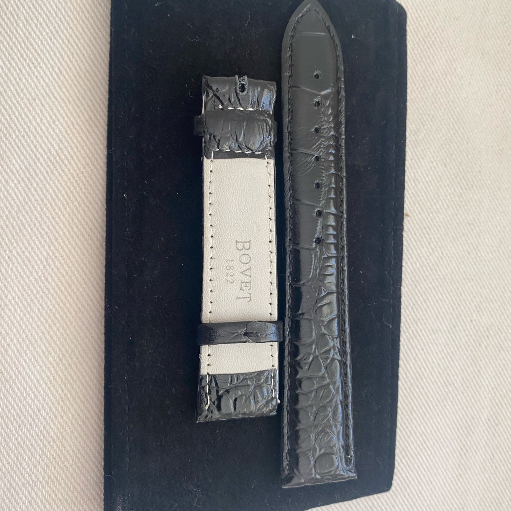 Bovet Black Leather Watch Strap